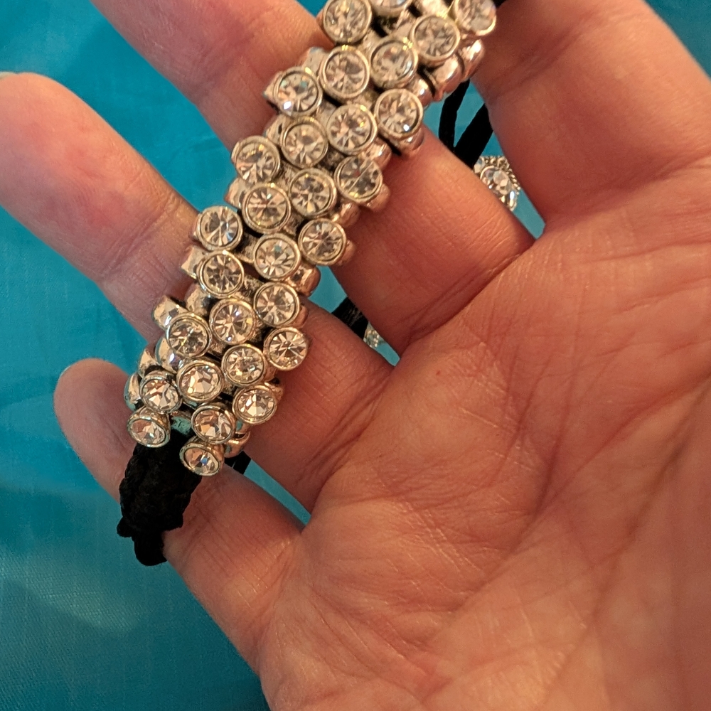 Betsey Johnson Black and Silver Bracelet